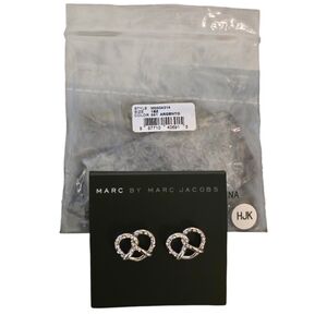 Marc by Marc Jacobs Crystal Knot Stud Earrings | Silver Tone